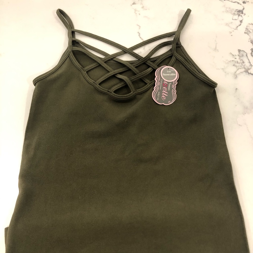 NWT teen one size green cami!